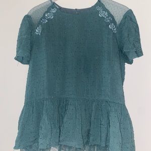 Blue Rain embroidered top
